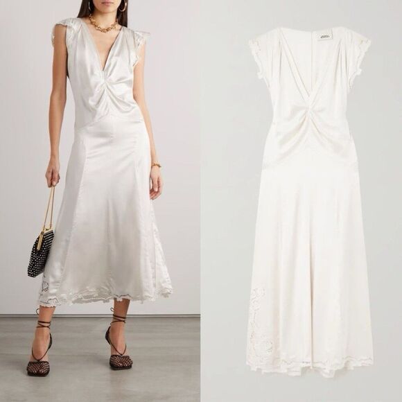NEW NWT Isabel Marant Jordina Robe Women’s Size 40 US Sz 8 Silk Dress Elegant - Picture 1 of 11